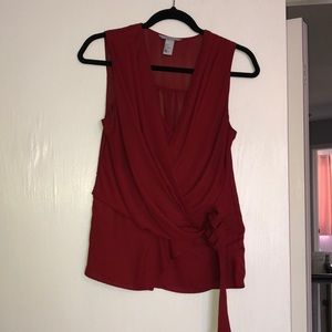 H&M sleeveless blouse with side bow.